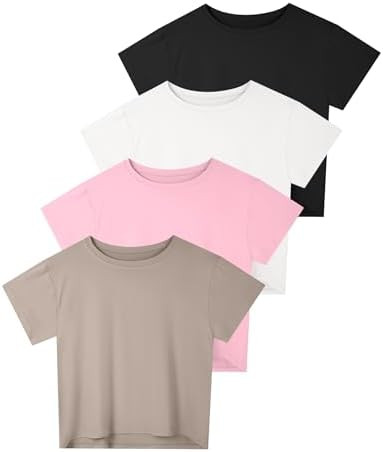 Dalavch 4/6 Pack Women's Crop Top Short Sleeve Athletic Workout Loose Fit | Sports, Exercise, Yog... | Amazon (US)
