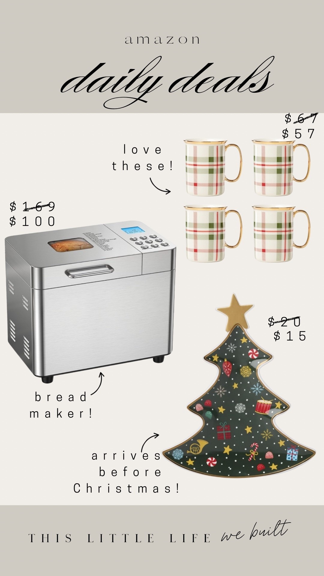 Amazon daily deals! 


Mugs, candy dish, bread maker, Amazon home, affordable home

#LTKHome #LTKSaleAlert #LTKFindsUnder100