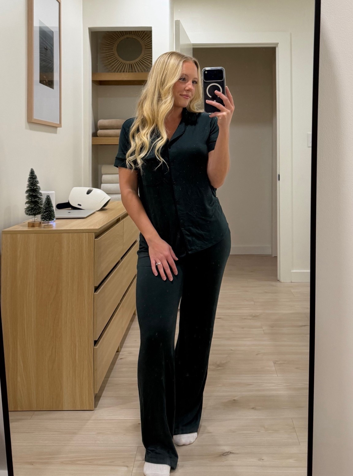 Love this PJ set for winter / Christmas!🌲
The top came in a set with cropped pants but I loved the longer pants so I grabbed those separately! Wearing XS in everything 🤍


#LTKHoliday #LTKGiftGuide #LTKFindsUnder50