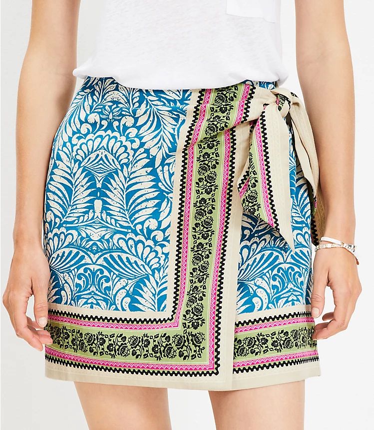 Palm Mini Wrap Skirt | LOFT