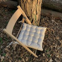 Square Linen Chair Cushion With Ties/ Quilted Linen Cushions/White Seat Flax Chair Pads | Etsy (US)