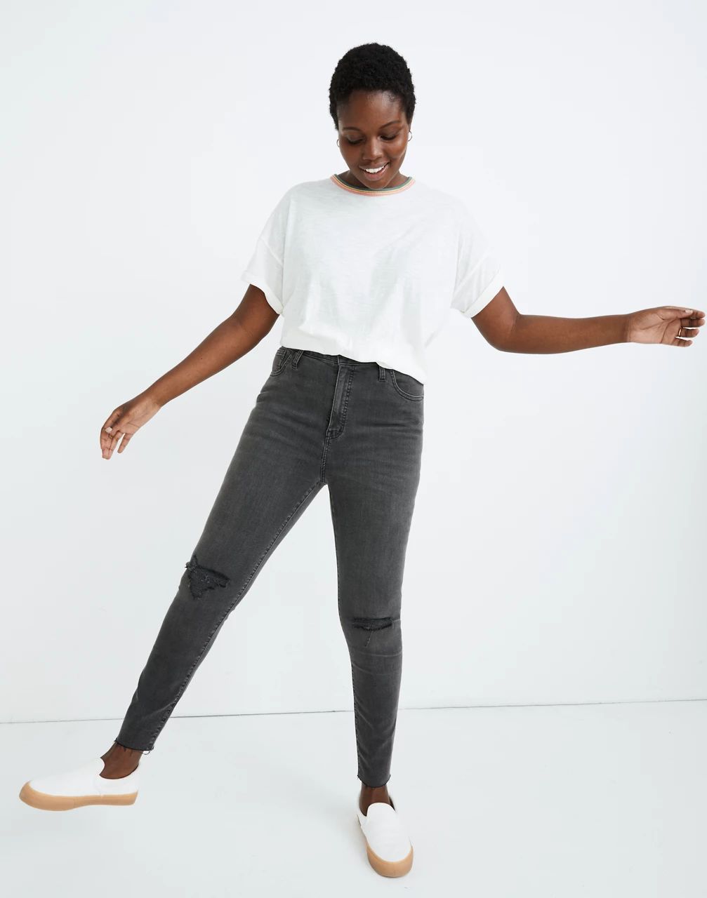 Taller Curvy High-Rise Skinny Jeans in Black Sea | Madewell