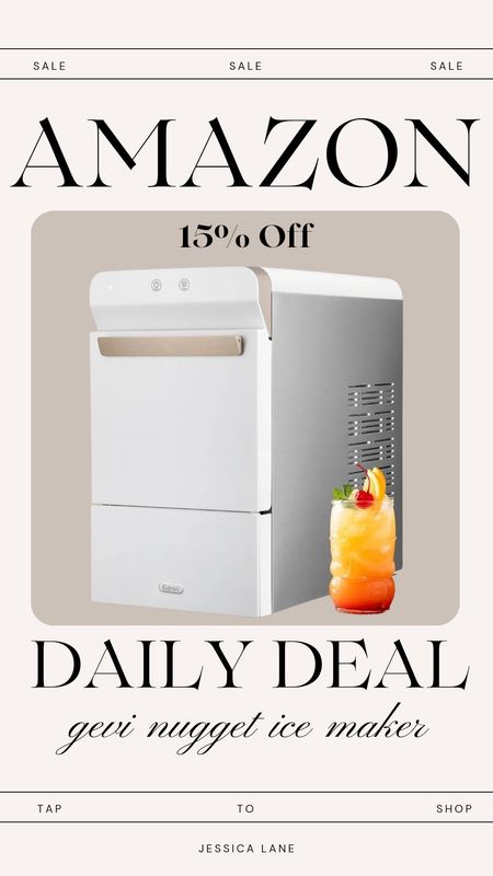 Amazon daily deal, save 15% on this popular nugget ice machine by Gevi, two color options available.Gevi ice maker, countertop nugget ice maker, kitchen find, kitchen appliances, summer must have appliance, Amazon daily deal

#LTKsalealert #LTKSeasonal
