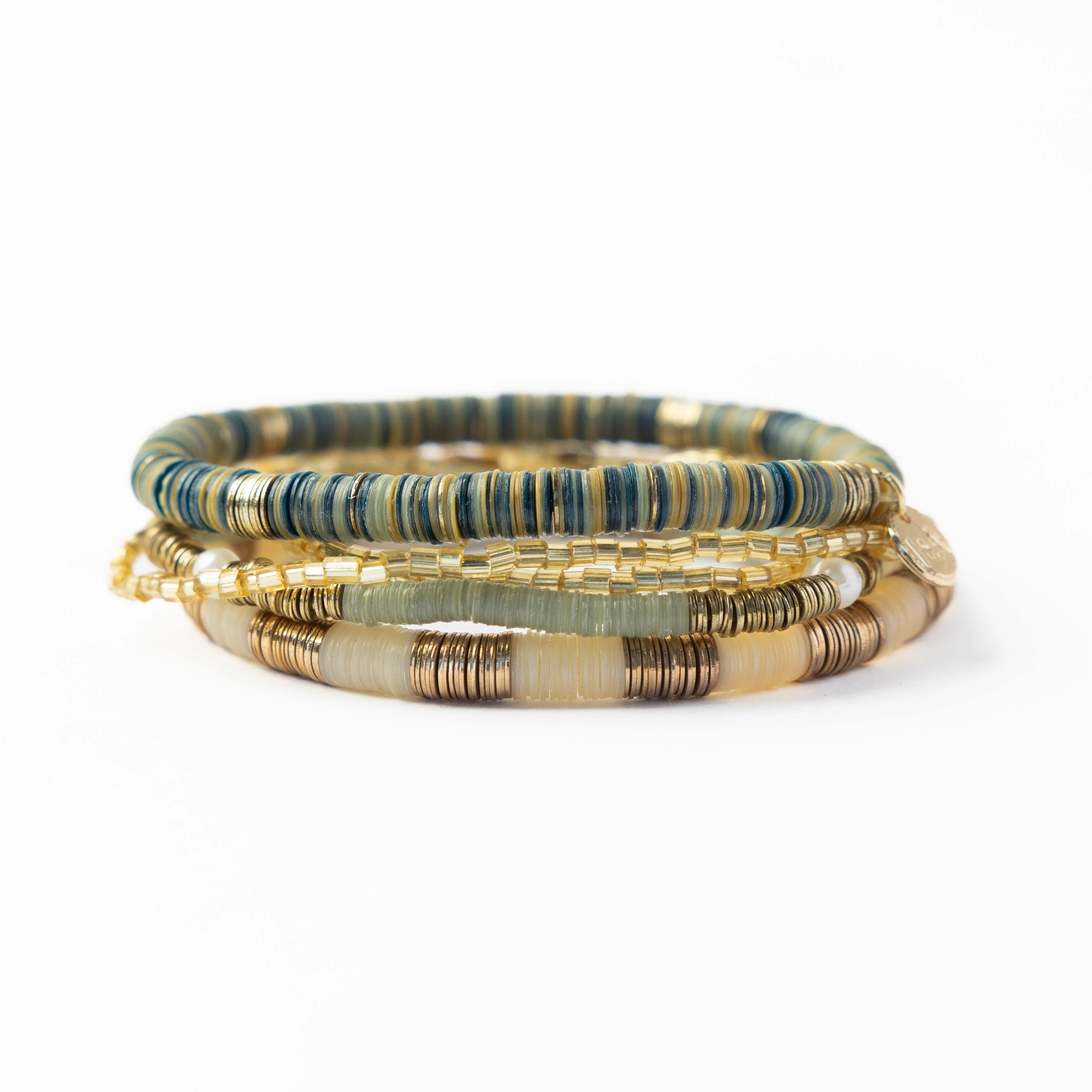 Grace Bracelet Stack of 5 - Green + Citron | INK+ALLOY