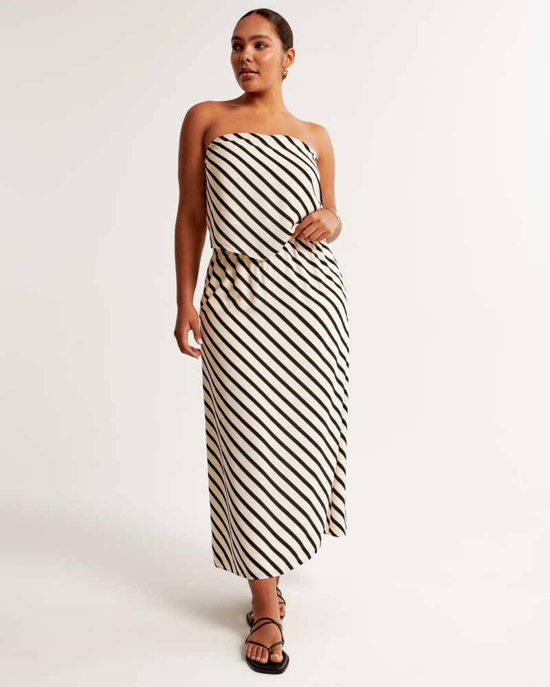 Faux Silk Maxi Skirt | Abercrombie & Fitch (US)