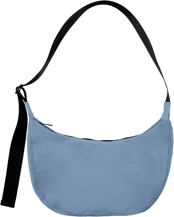 Nylon Crescent Shoulder Bag for Women Men,Crossbody Bag with Adjustable Strap&Dual Interior Zip P... | Amazon (US)