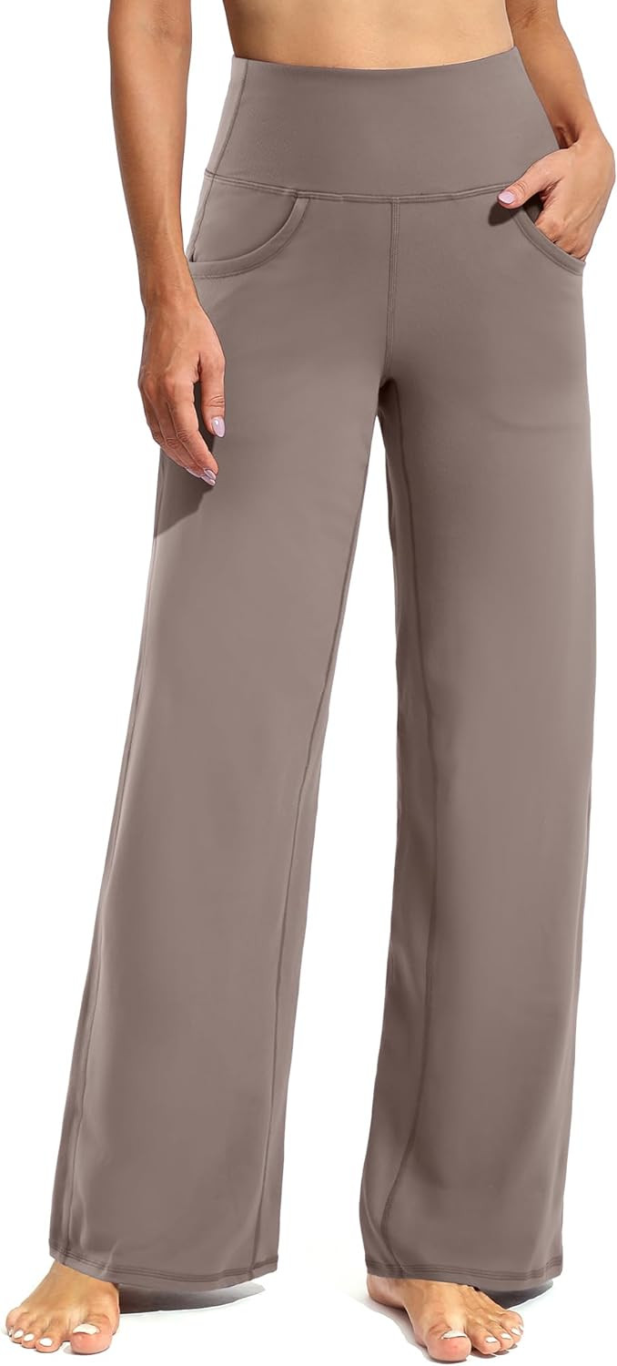 Promover Yoga Pants Women Wide Leg Sweatpants with Pockets Stretch Casual Lounge Pants Petite/Reg... | Amazon (US)