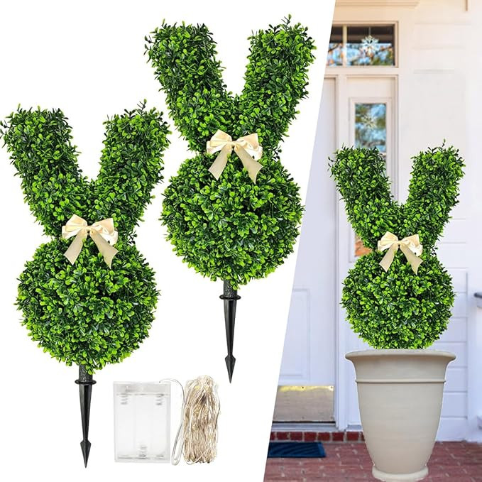 Bunny Topiary Outdoor, Easter Bunny Topiary, Topiary Bunny, Boxwood Bunny Topiary, Bunny Shaped T... | Amazon (US)