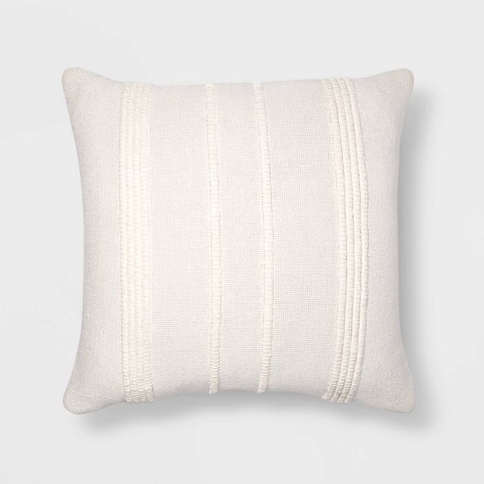 Oversize Textured Woven Striped Throw Pillow Cream - Threshold™ | Target