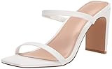 The Drop Women's Avery Square Toe Two Strap High Heeled Sandal, White, 10 | Amazon (US)