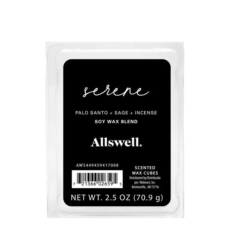 Allswell 6 Cube Wax Melts, Serene (Palo Santo + Sage + Incense), 2.5 oz | Walmart (US)