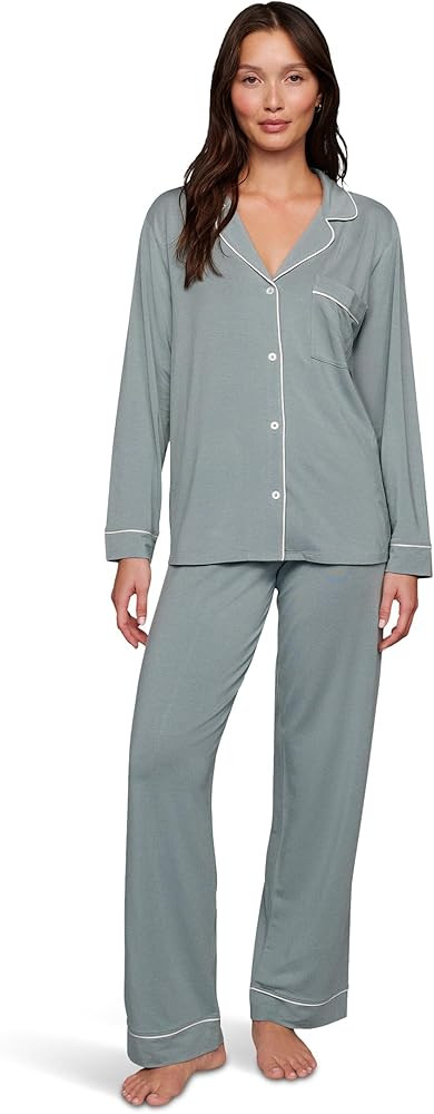 Eberjey Gisele Classic Women's Pajama Set | Long Sleeve Shirt + Long Pants | Amazon (US)