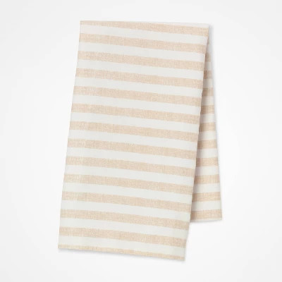 Performance Sateen 300 Thread Count Body Pillow Cover Khaki Stripe - Threshold™ | Target