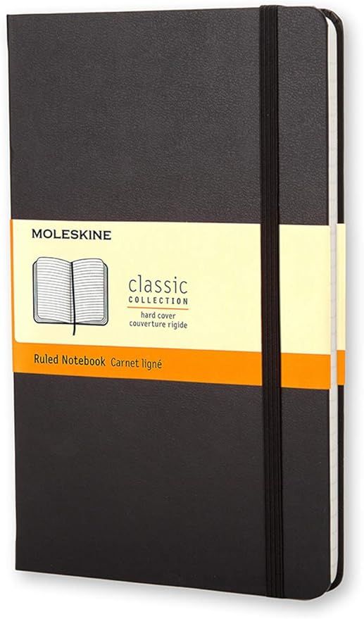Moleskine Classic Notebook, Hard Cover, Large (5" x 8.25") Ruled/Lined, Black, 240 Pages | Amazon (US)