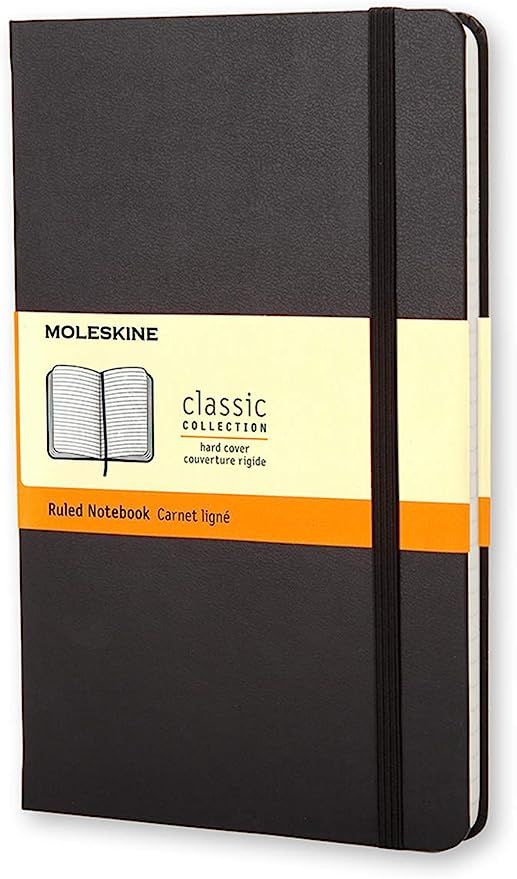 Moleskine Classic Notebook, Hard Cover, Large (5" x 8.25") Ruled/Lined, Black, 240 Pages | Amazon (US)