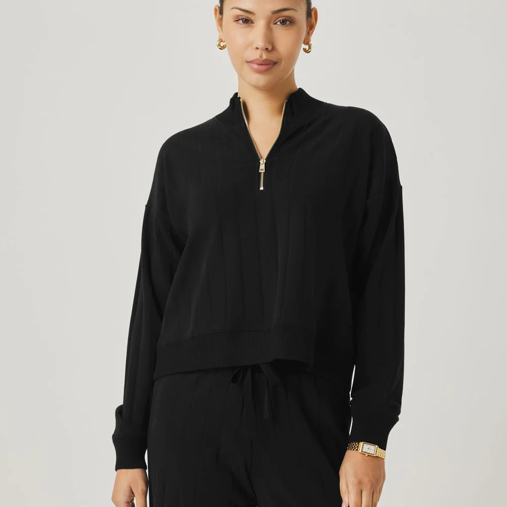 Splendid x @Cellajaneblog Wide Rib Quarter Zip | Splendid