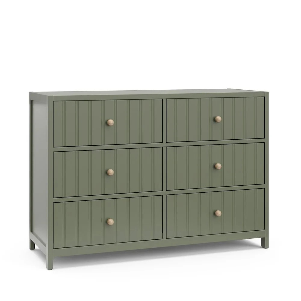 Graco Teddi 6 Drawer Nursery Double Dresser, Olive | Walmart (US)