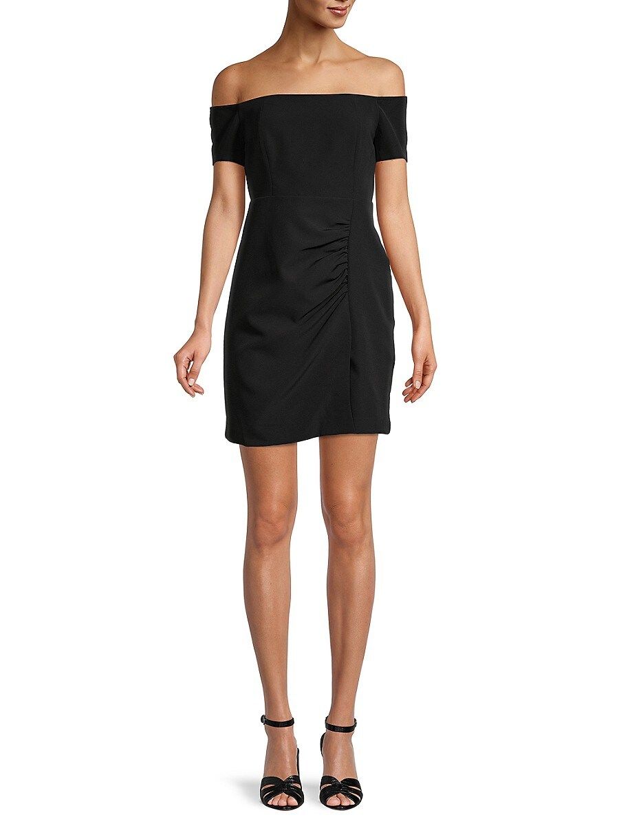 Sam Edelman Women's Off-The-Shoulder Ruched Sheath Dress - Black - Size 10 | Saks Fifth Avenue OFF 5TH