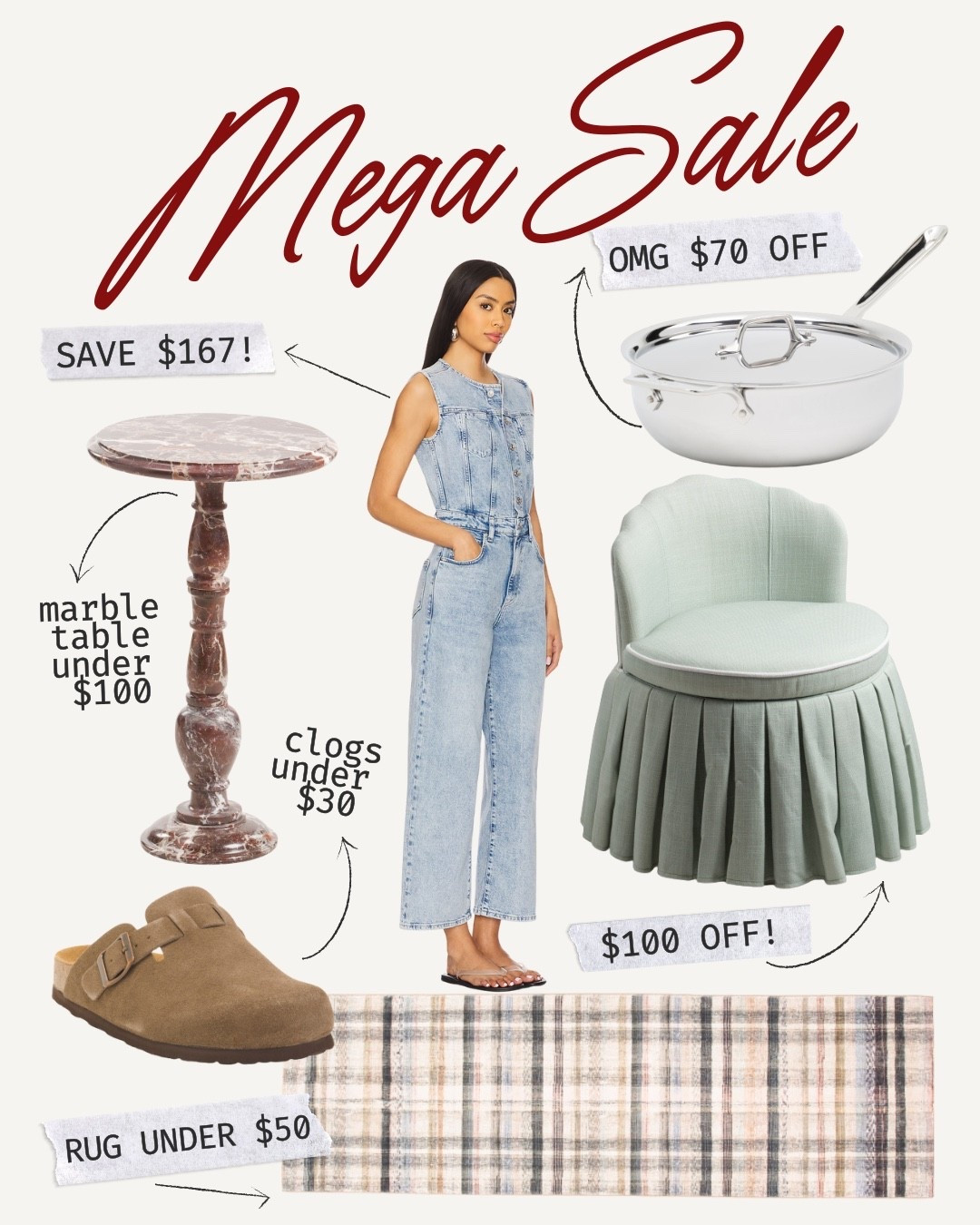 Mega Sale products that you can’t pass up! Marshalls Finds / Paige Denim / Birkenstock Clogs lookalike / Runner / All Clad Salr / Marble side table 

#LTKFindsUnder50 #LTKSaleAlert #LTKHome