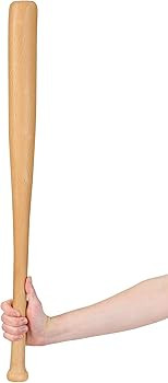 Plastic Baseball Bat Wood Look for Kids, Molded Plastic Toy Bat | Amazon (US)