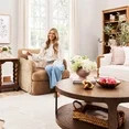 My Texas House Lauren Swivel Accent Chair with Honey Brown Fabric Upholstery | Walmart (US)