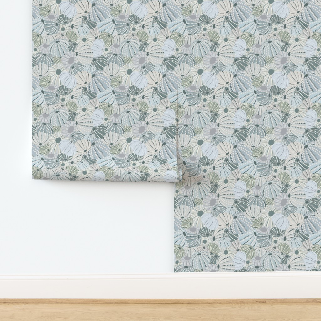 Sea Urchin Shells Neutral Wallpaper | Spoonflower | Spoonflower
