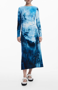 Click for more info about Desigual Print Long Sleeve Maxi Dress | Nordstrom