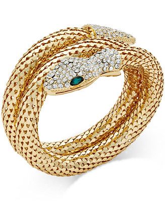 Thalia Sodi Gold-Tone Pavé Snake Coil Bracelet, Only at Macy's | Macys (US)