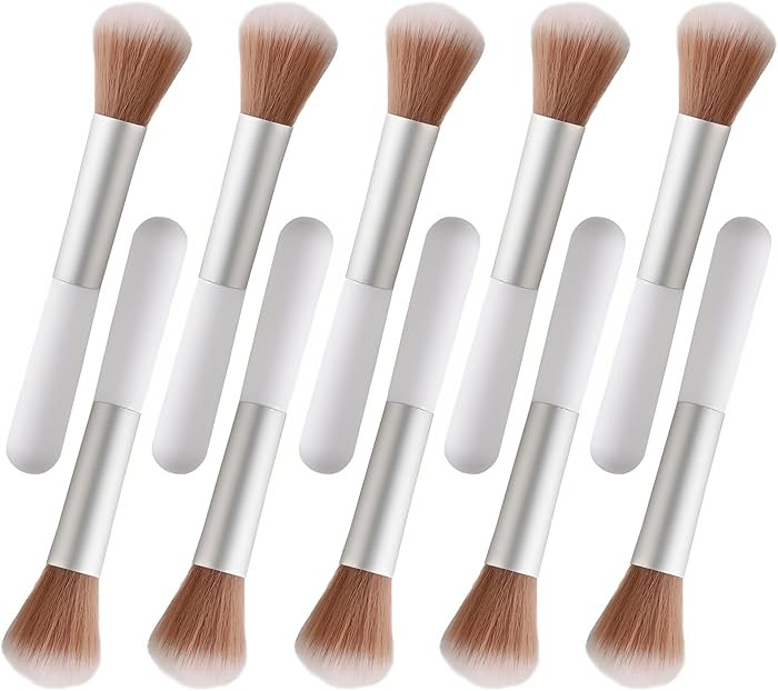 10-Piece Set Fluffy Beauty Makeup Brushes, Portable Blending Brushes with Eyebrow and Powder Appl... | Amazon (US)