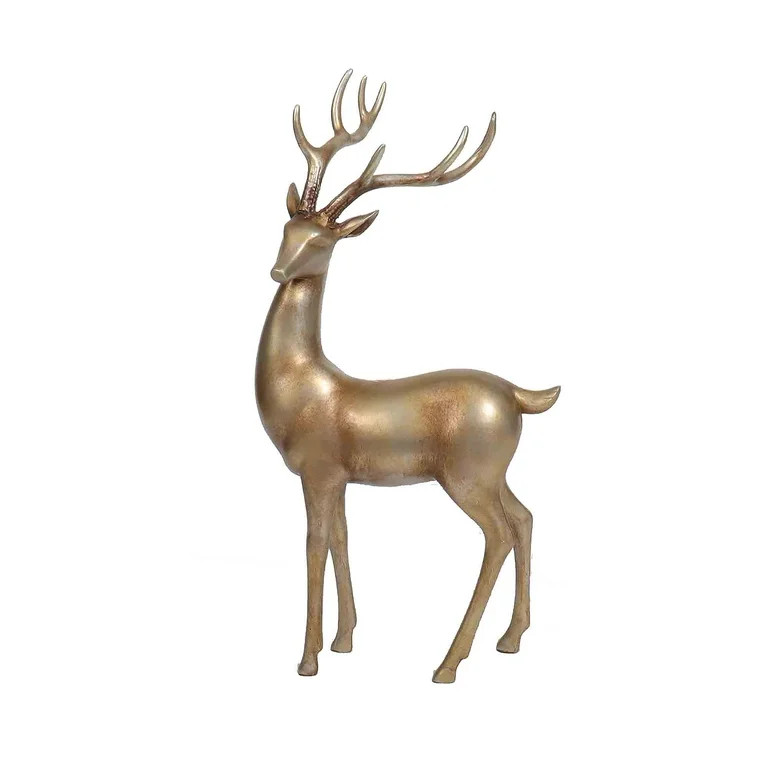 My Texas House Gold Standing Deer Christmas Tabletop Decoration, 16 in - Walmart.com | Walmart (US)