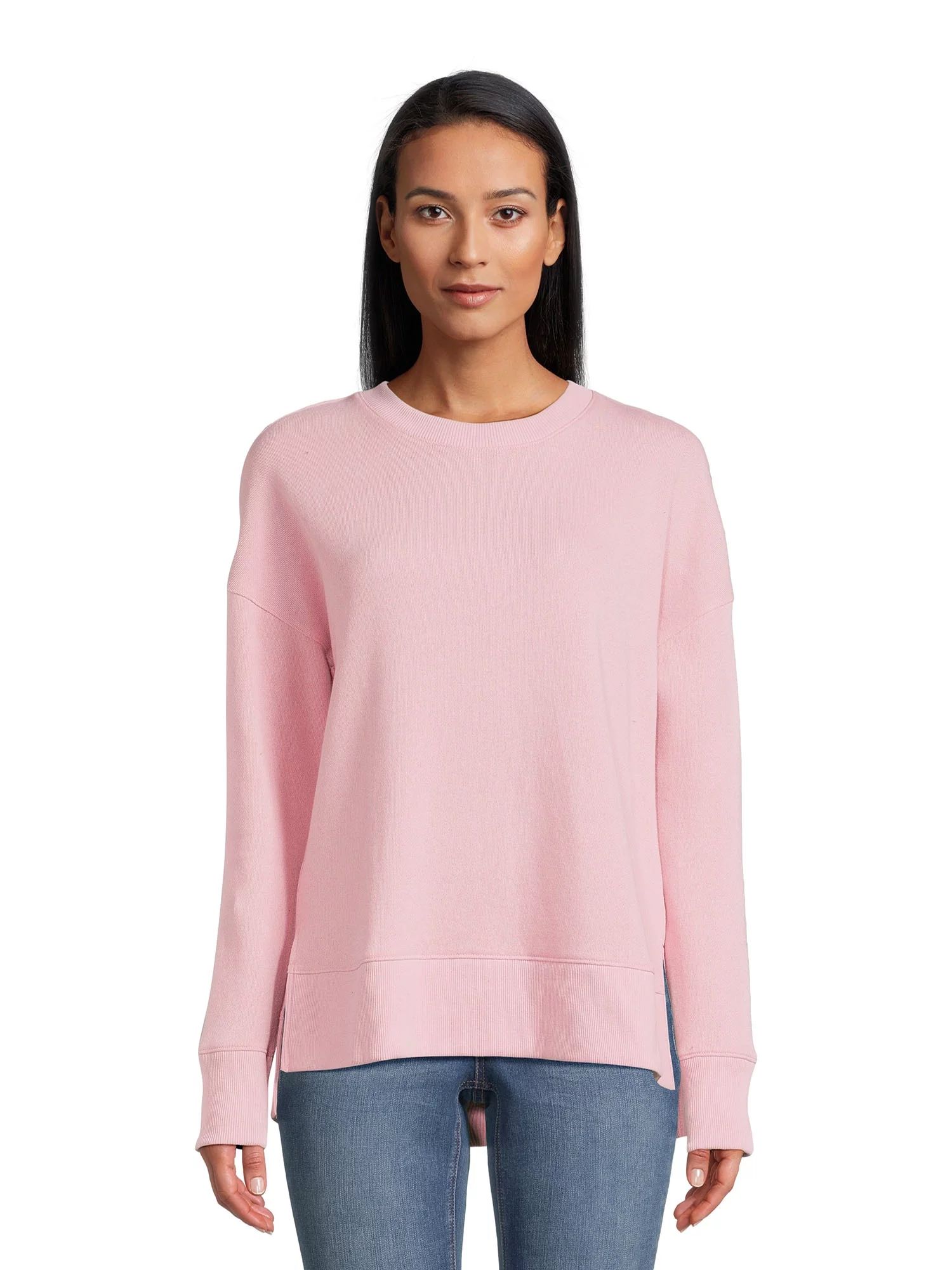 Time and Tru Women's High Low Pullover Sweatshirt, Sizes S-3XL | Walmart (US)