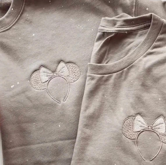 Champagne Gold Minnie Ears Embroidered Sweatshirt  Unisex | Etsy | Etsy (US)