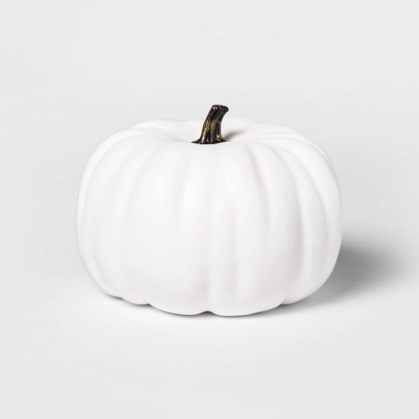 7.5&#34; Medium Painted Pumpkin Cream Halloween Decorative Sculpture - Hyde &#38; EEK! Boutique&#... | Target