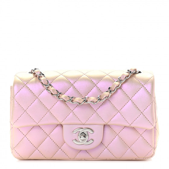 CHANEL

Iridescent Calfskin Quilted Mini Rectangular Flap Pink | Fashionphile