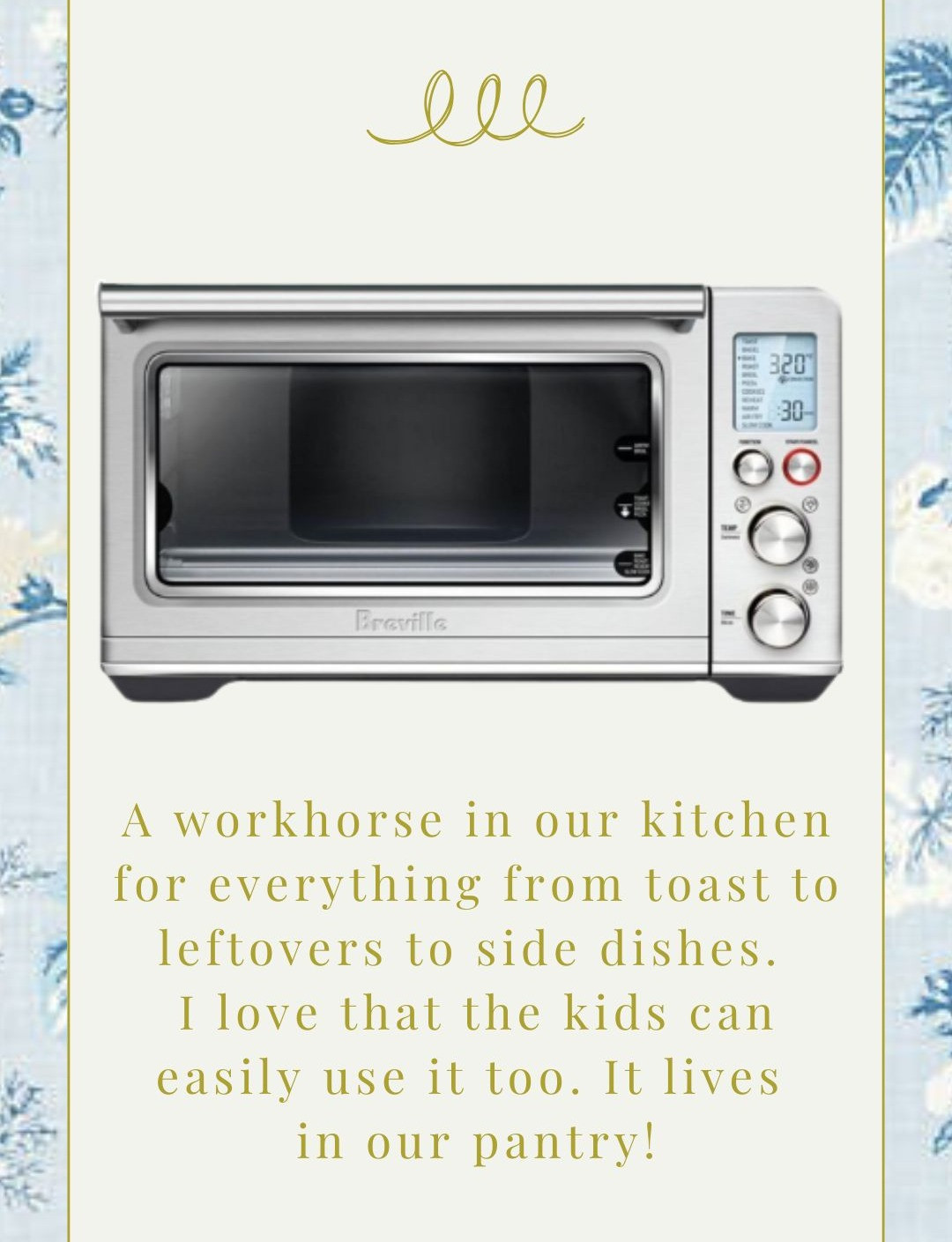 A workhorse in our kitchen for everything from toast to leftovers to side dishes. I love that our kids can easily use it too. We keep it in our pantry!

#kitchen #mealprep #cookware #smallappliance #largefamily #southernhome #traditionalhome 

 #LTKHome