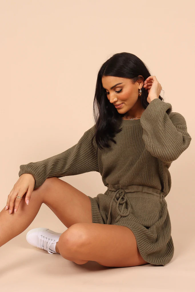 Sloane Sweater Romper - Olive | Petal & Pup (US)