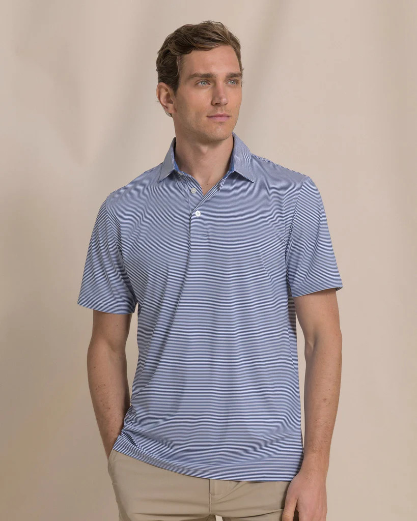 Coastal Breeze® Meadowbrook Stripe Performance Polo | Southern Tide