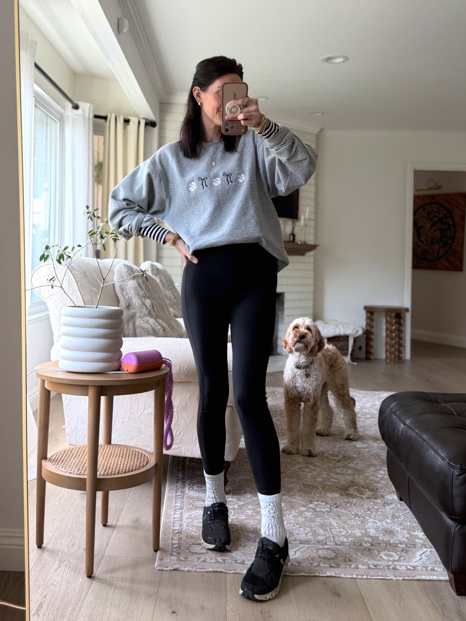 Baseball mom. Sports mom outfit. The shop also makes these sweatshirts in different sports. I grabbed a medium and tucked it up but full length would cover my booty  

#LTKOver40 #LTKmomlife #LTKootd