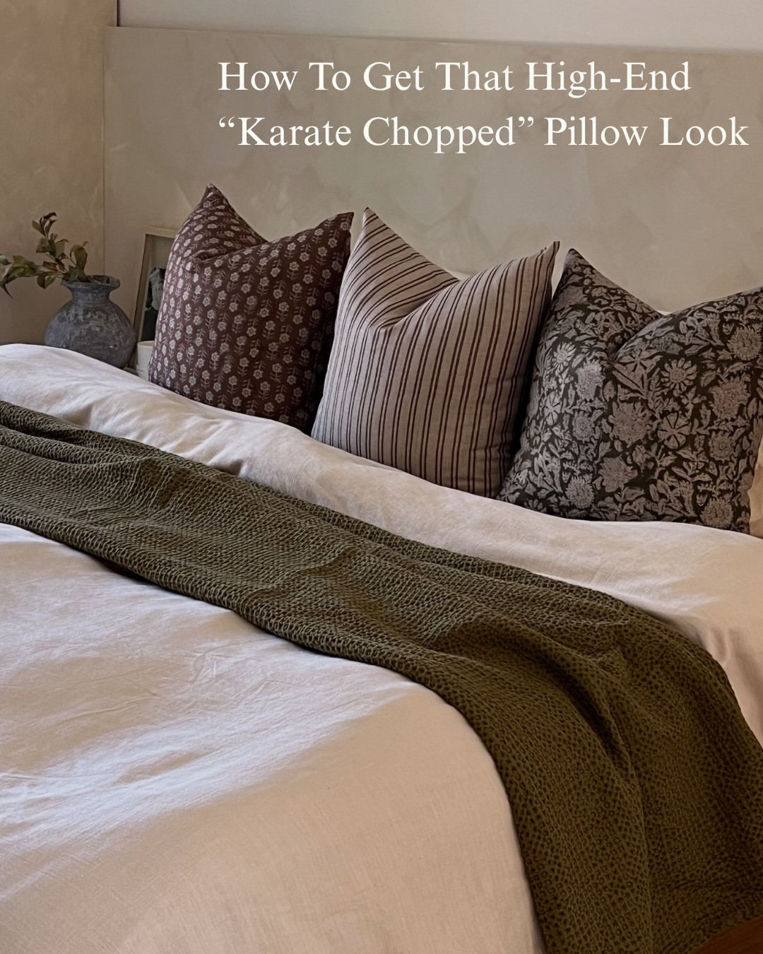If you’ve ever wondered how interior designers get that perfectly “karate chopped” pillow look… it’s not about fluffing harder—it’s about the formula. 

The secret is using a smaller pillow cover with a larger DOWN insert. 

I personally use a 22x22 cover with a 26x26 down insert, which creates that full, structured, high-end shape that holds beautifully. 
Use my code PRENY25 for 25% off @rennahcollective pillow covers

Spring refresh 
Pillow 101 
Pillowcase 
Bedding 
Pillow insert 
Home finds 
Amazon home 
Wayfair finds 
Target finds 
Bedroom inspo 

#LTKHome #LTKmorningroutine #LTKstorytime