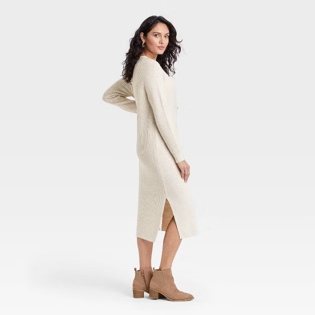 Women's Long Sleeve Henley Neck Sweater Dress - Universal Thread™ | Target