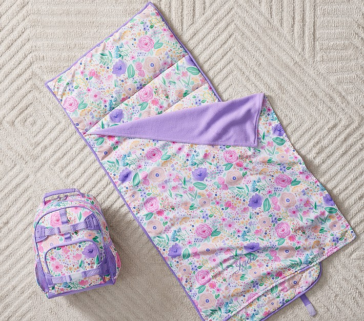 Mackenzie Lavender Floral Blooms Backpack & Nap Mat Bundle, Set of 2 | Pottery Barn Kids