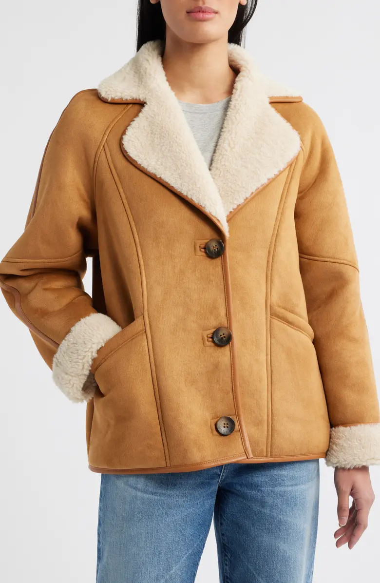 Sam Edelman Faux Suede & Faux Shearling Jacket | Nordstrom | Nordstrom