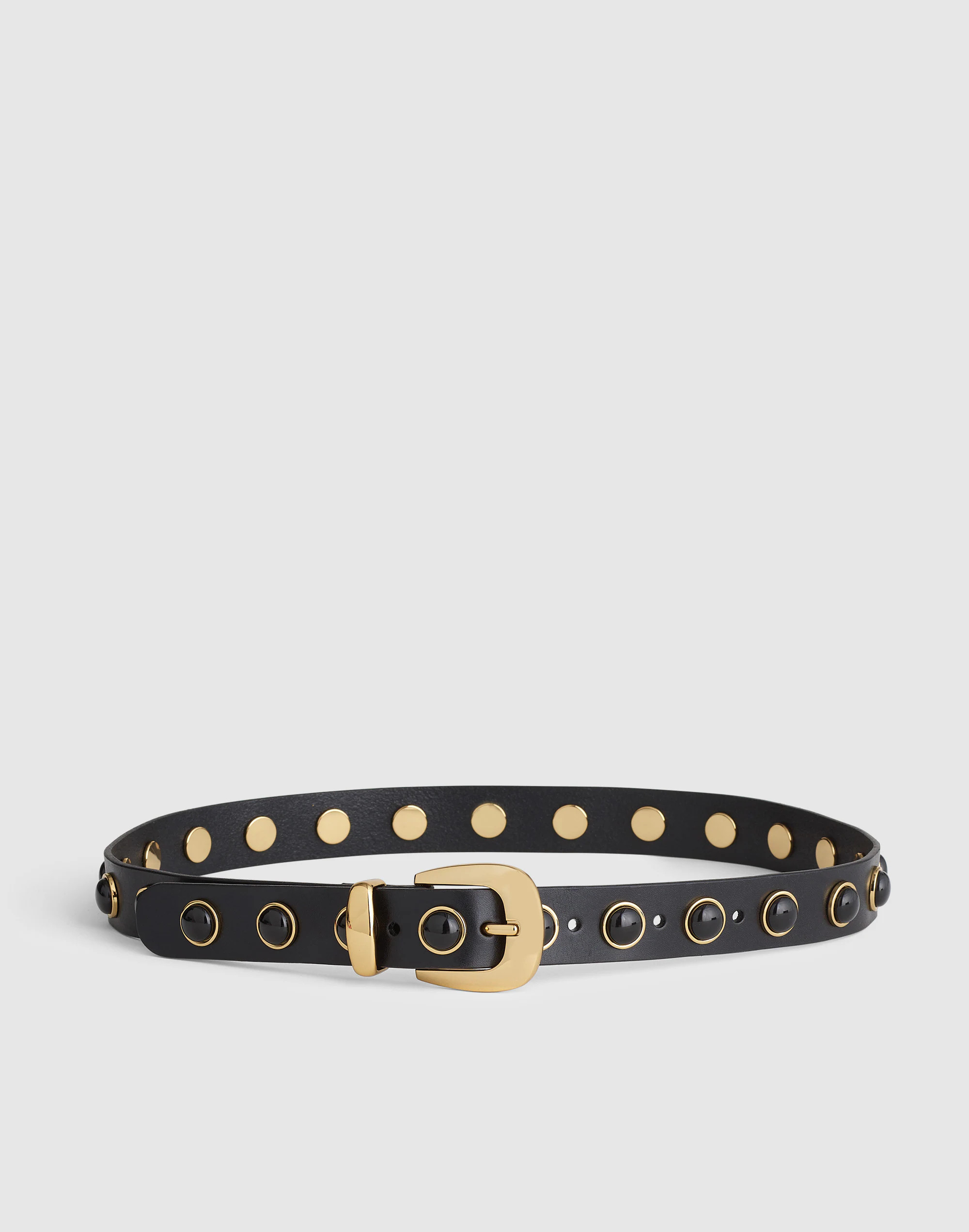 Cabochon-Studded Leather Western Belt | Madewell