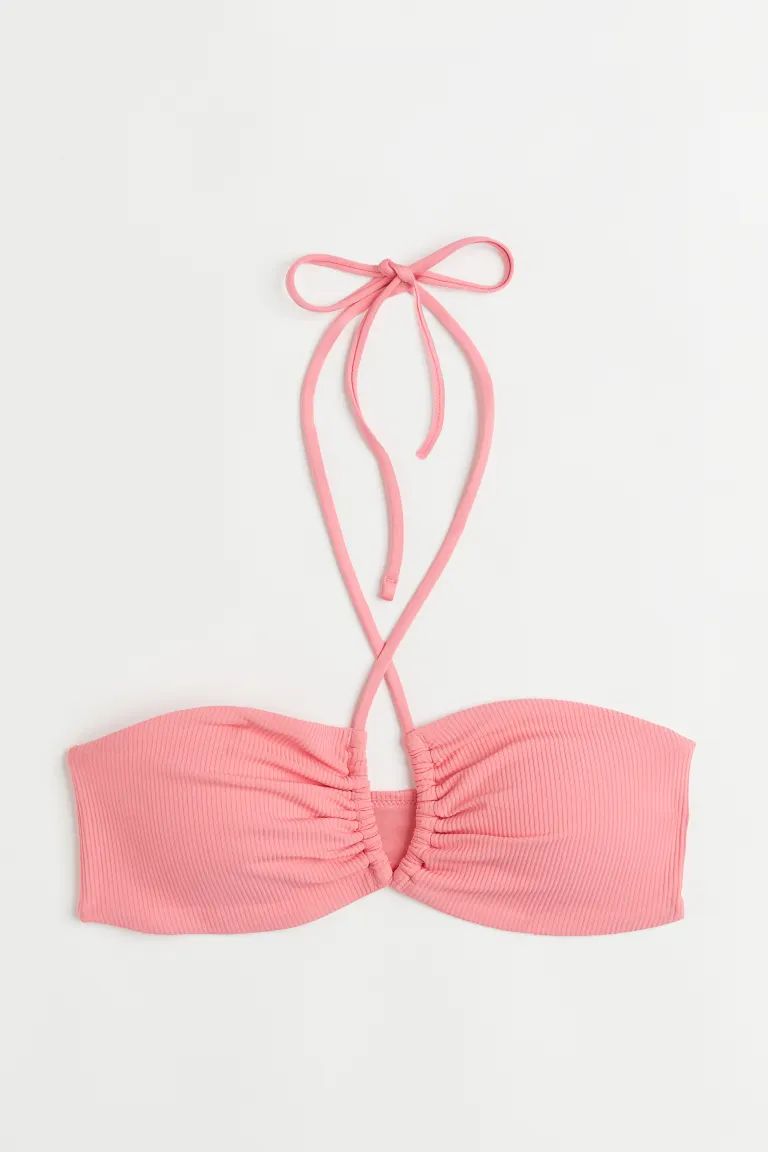 Lined bandeau bikini top with a cut-out section at front. Shoulder straps to tie at back of neck ... | H&M (US + CA)