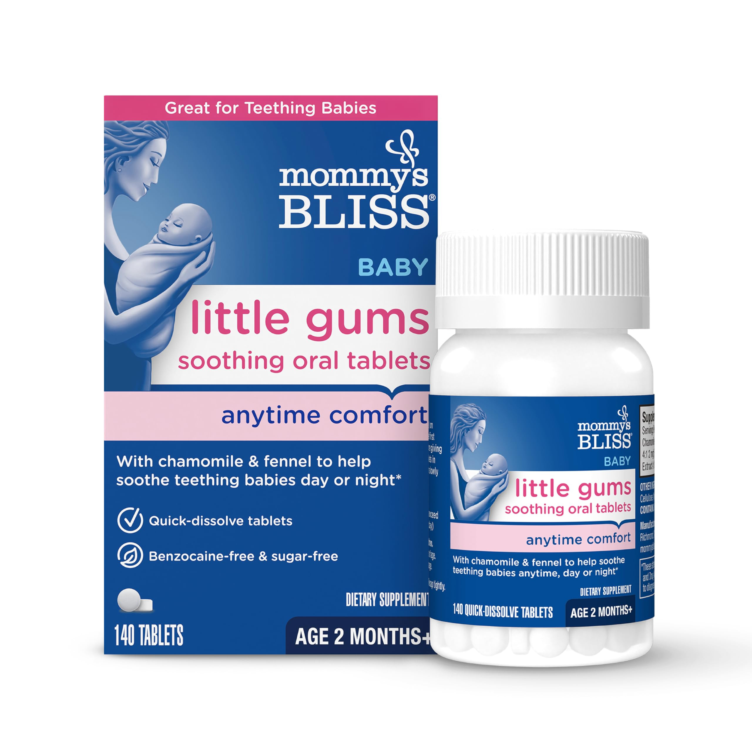 Mommy's Bliss Little Gums Soothing Oral Tablets, Great for Teething Babies, Benzocaine-Free & Sug... | Amazon (US)