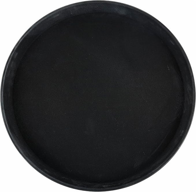 Winco 16" Easy Hold Rubber Lined Tray, Black, Round | Amazon (US)