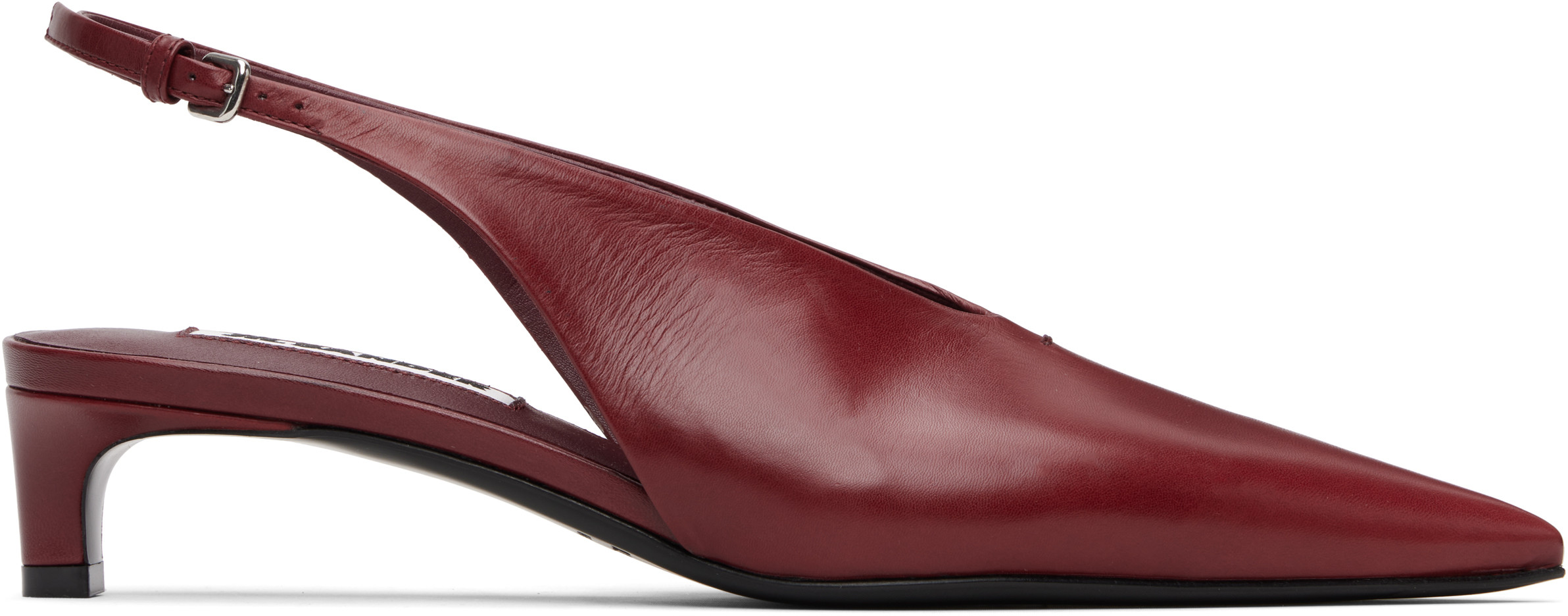 Jil Sander Red Slingback Heels | SSENSE
