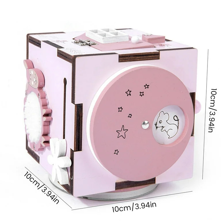 Sutowe Busy Activity Cube for Kids Wooden Busy Block Board for Baby Preschool Learning Montessori... | Walmart (US)