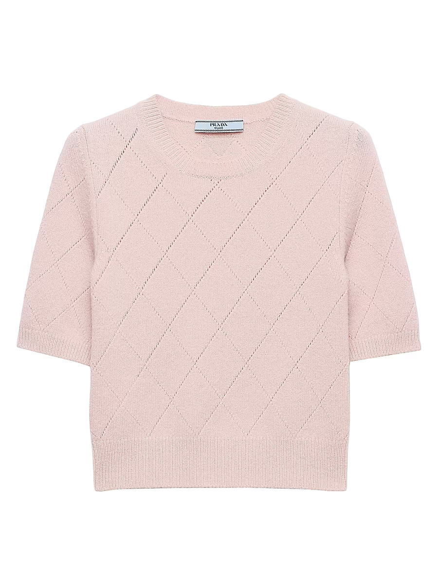Women's Short Sleeved Cashmere Sweater - Pink - Size 6 | Saks Fifth Avenue