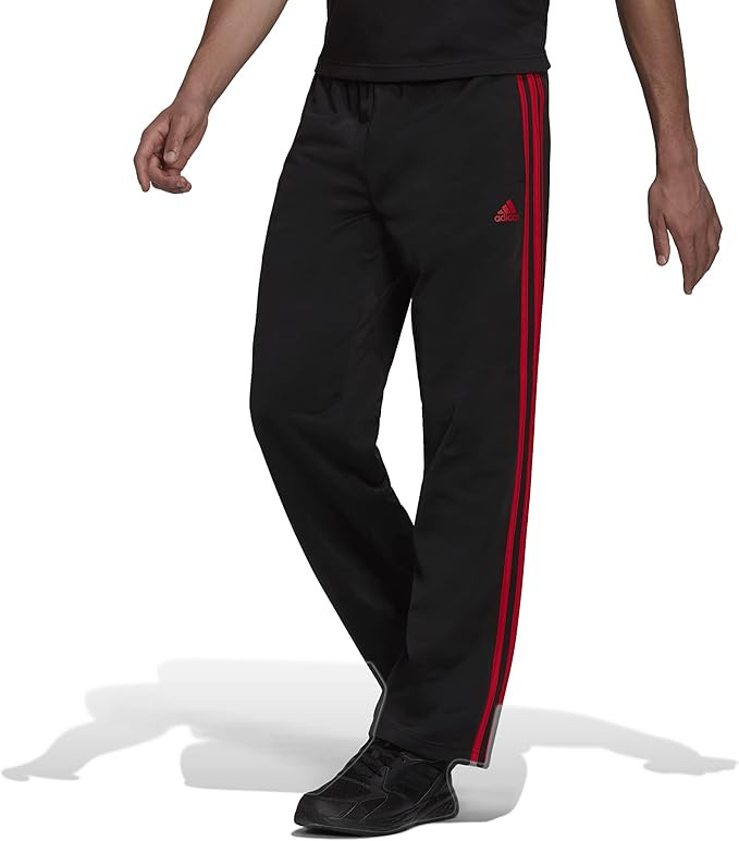 adidas Men's Essentials Warm-up Open Hem 3-stripes Tracksuit Bottoms | Amazon (US)